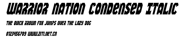 Warrior Nation Condensed Italic.ttf字體轉換器圖片