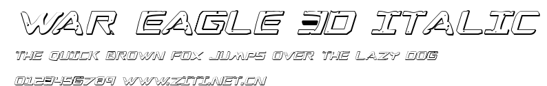War Eagle 3D Italic.ttf字體轉換器圖片
