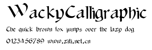 WackyCalligraphic.ttf字體轉換器圖片