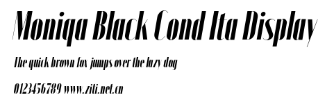 Moniqa Black Cond Ita Display.otf字體轉換器圖片