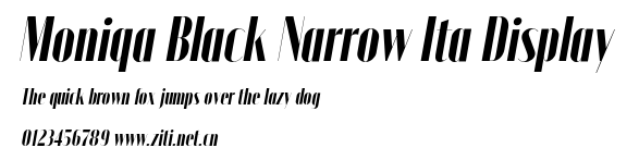 Moniqa Black Narrow Ita Display.otf字體轉換器圖片