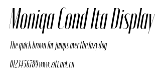 Moniqa Cond Ita Display.otf字體轉換器圖片