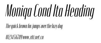 Moniqa Cond Ita Heading.otf字體轉換器圖片