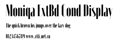 Moniqa ExtBd Cond Display.otf字體轉換器圖片