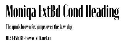Moniqa ExtBd Cond Heading.otf字體轉換器圖片