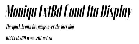 Moniqa ExtBd Cond Ita Display.otf字體轉換器圖片