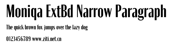 Moniqa ExtBd Narrow Paragraph.otf字體轉換器圖片