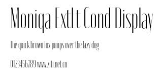 Moniqa ExtLt Cond Display.otf字體轉換器圖片