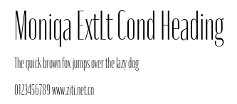Moniqa ExtLt Cond Heading.otf字體轉換器圖片
