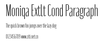 Moniqa ExtLt Cond Paragraph.otf字體轉換器圖片