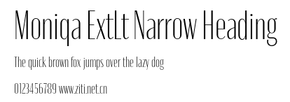 Moniqa ExtLt Narrow Heading.otf字體轉換器圖片