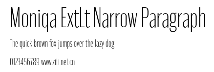 Moniqa ExtLt Narrow Paragraph.otf字體轉換器圖片