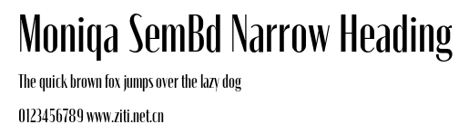 Moniqa SemBd Narrow Heading.otf字體轉換器圖片