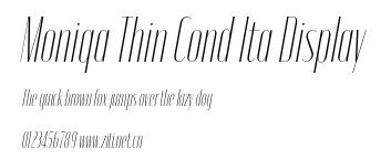 Moniqa Thin Cond Ita Display.otf字體轉換器圖片
