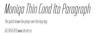 Moniqa Thin Cond Ita Paragraph.otf字體轉換器圖片