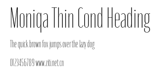Moniqa Thin Cond Heading.otf字體轉換器圖片