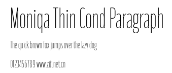 Moniqa Thin Cond Paragraph.otf字體轉換器圖片