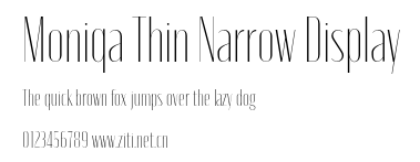 Moniqa Thin Narrow Display.otf字體轉換器圖片