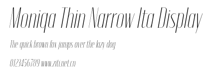 Moniqa Thin Narrow Ita Display.otf字體轉換器圖片