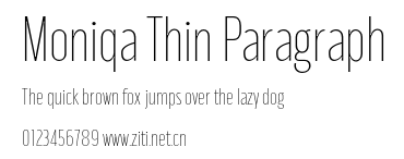Moniqa Thin Paragraph.otf字體轉換器圖片