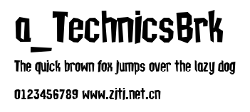 a_TechnicsBrk.ttf字體轉換器圖片