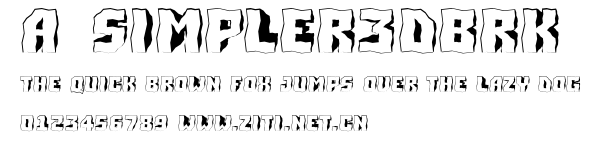 a_Simpler3DBrk.ttf字體轉換器圖片