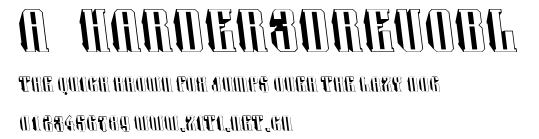 a_Harder3dRevObl.ttf字體轉換器圖片