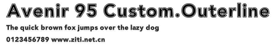 Avenir 95 Custom.Outerline.ttf字體轉換器圖片