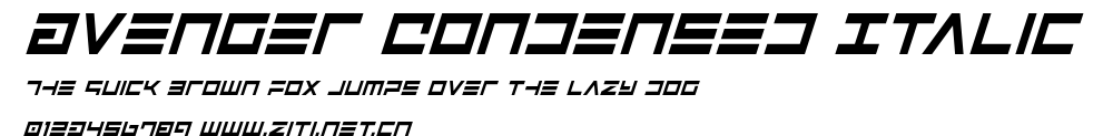 Avenger Condensed Italic.ttf字體轉換器圖片