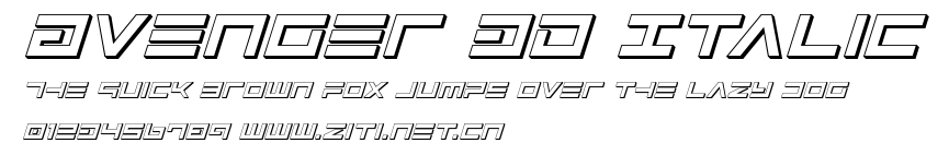 Avenger 3D Italic.ttf字體轉換器圖片
