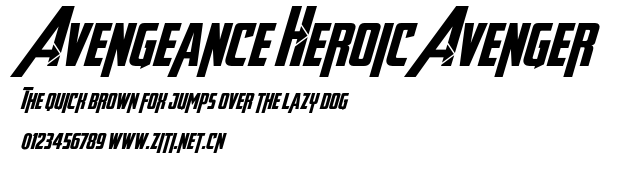 Avengeance Heroic Avenger.otf字體轉換器圖片