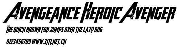 Avengeance Heroic Avenger.otf字體轉換器圖片