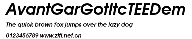 AvantGarGotItcTEEDem.ttf字體轉換器圖片