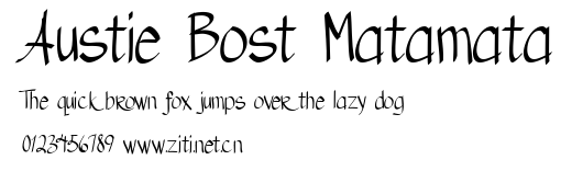Austie Bost Matamata.ttf字體轉換器圖片