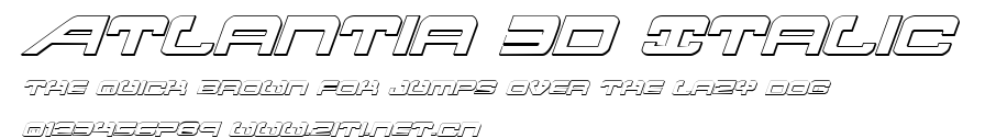 Atlantia 3D Italic.ttf字體轉換器圖片