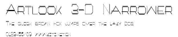 Artlook 3-D Narrower.ttf字體轉換器圖片