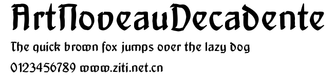 ArtNoveauDecadente.ttf字體轉換器圖片