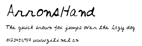 ArronsHand.ttf字體轉換器圖片