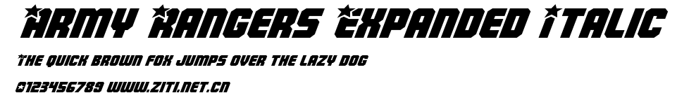 Army Rangers Expanded Italic.ttf字體轉換器圖片