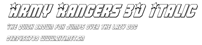 Army Rangers 3D Italic.ttf字體轉換器圖片