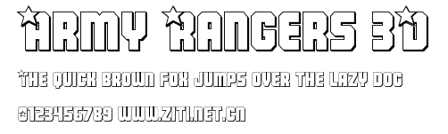 Army Rangers 3D.ttf字體轉換器圖片