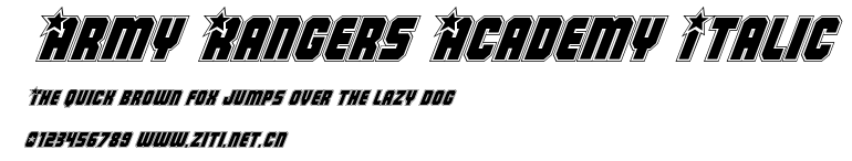 Army Rangers Academy Italic.ttf字體轉換器圖片