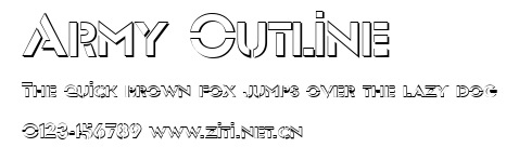 Army Outline.ttf字體轉換器圖片