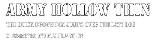 Army Hollow Thin.ttf字體轉換器圖片