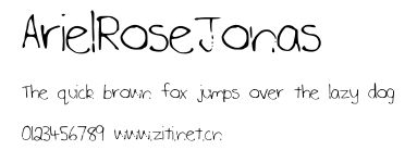 ArielRoseJonas.ttf字體轉換器圖片