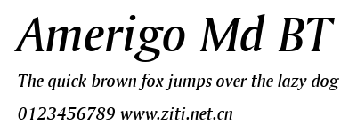 Amerigo Md BT.ttf字體轉換器圖片