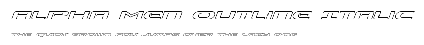Alpha Men Outline Italic.ttf字體轉換器圖片