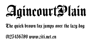 AgincourtPlain.ttf字體轉換器圖片