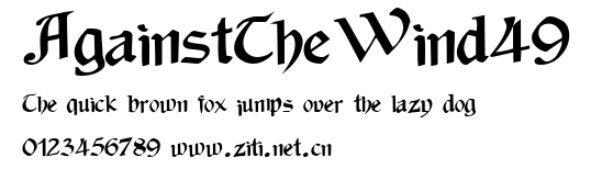 AgainstTheWind49.ttf字體轉換器圖片