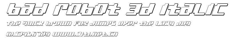 bad robot 3d italic.ttf字體轉換器圖片
